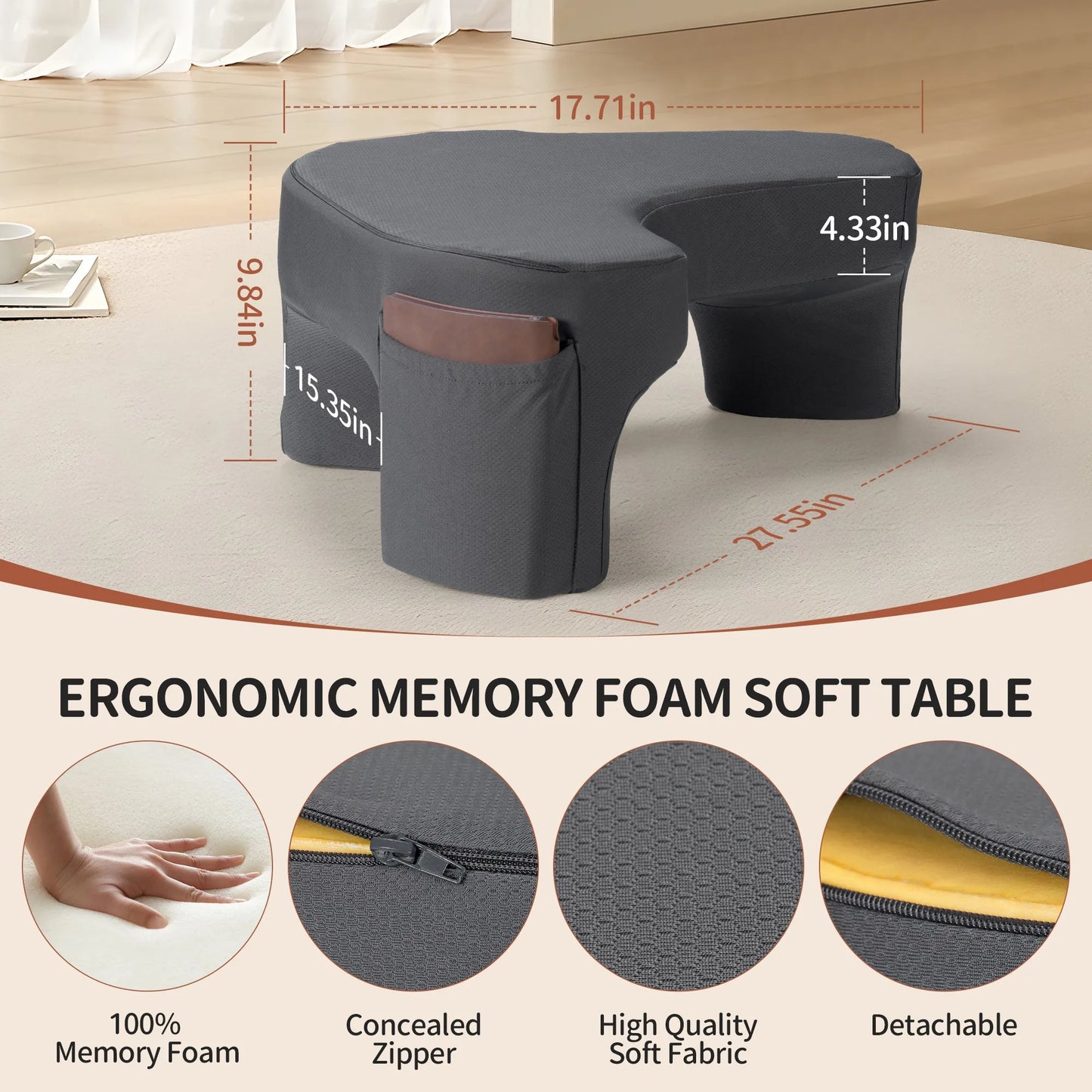 Ergonomic Gaming & Reading Pillow