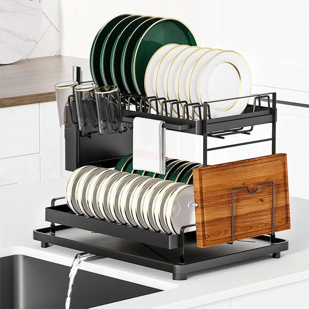 Rustproof 2-Tier Kitchen Dish Drying Rack