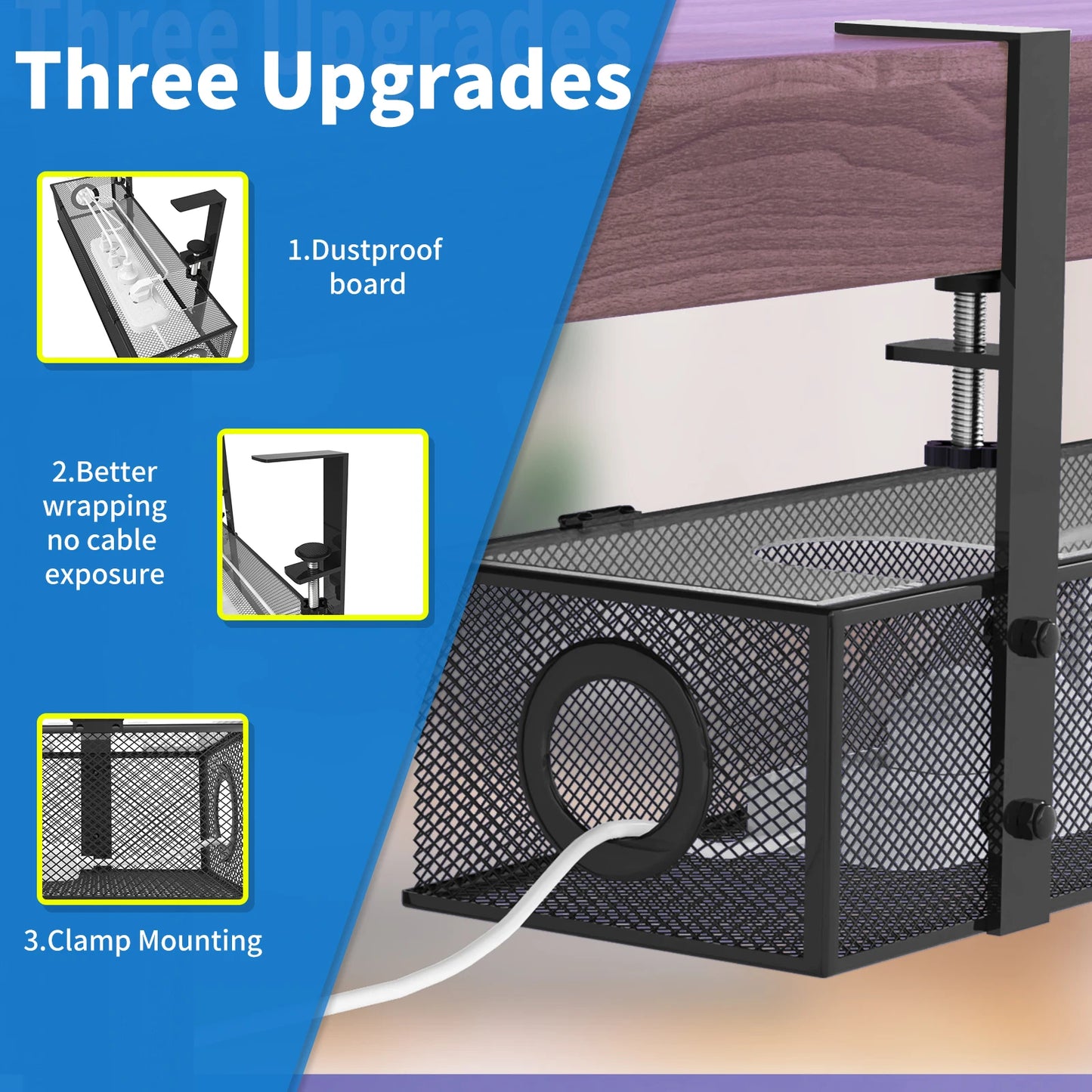 Under Desk Cable Organizer Tray