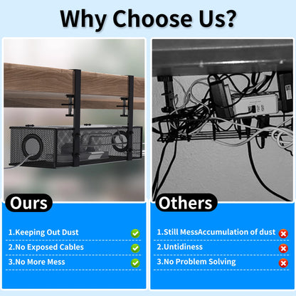 Under Desk Cable Organizer Tray