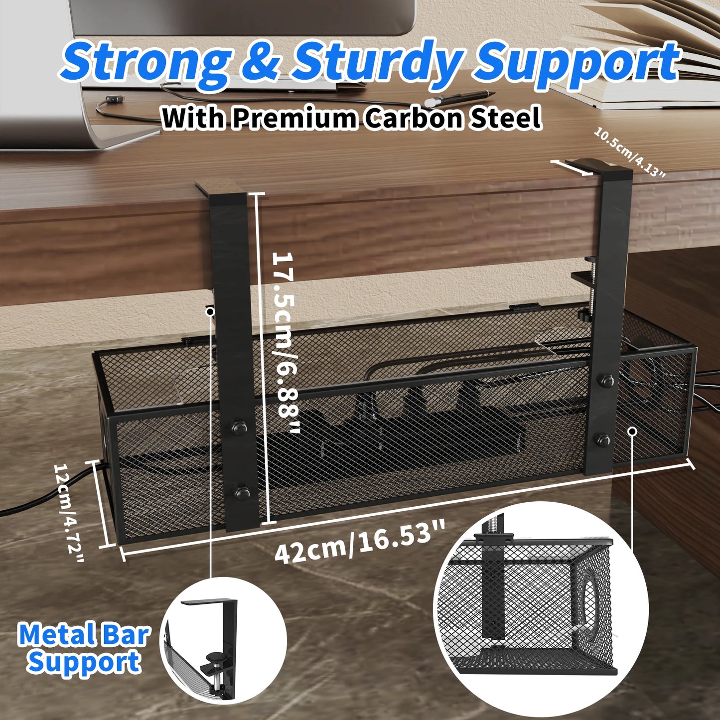 Under Desk Cable Organizer Tray