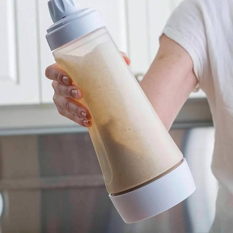 Handheld Pancake Batter Mixer Bottle with Blender Ball & Wire Whisk