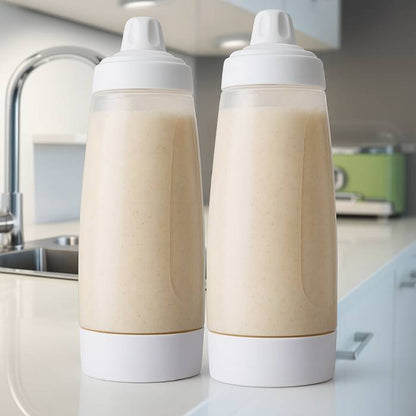 Handheld Pancake Batter Mixer Bottle with Blender Ball & Wire Whisk