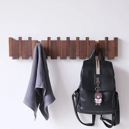 Wall Mounted Black Walnut Coat Rack