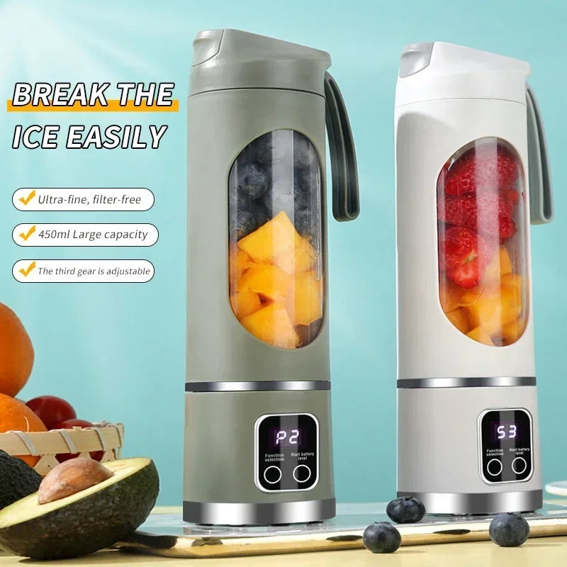 Electric Juicer Mini Portable Blender 8-Blade Juice Maker
