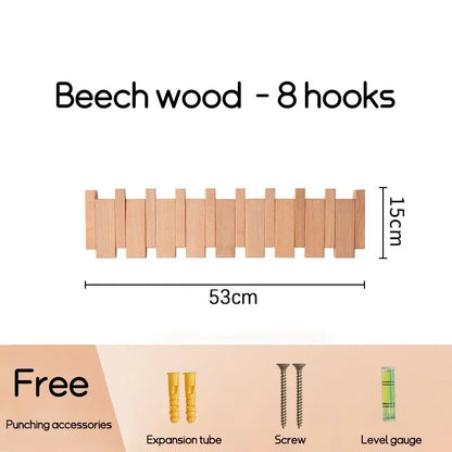 Wall Mounted Black Walnut Coat Rack