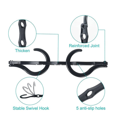 Multifunctional 5-Hole Folding Plastic Hanger – Space-Saving & Windproof