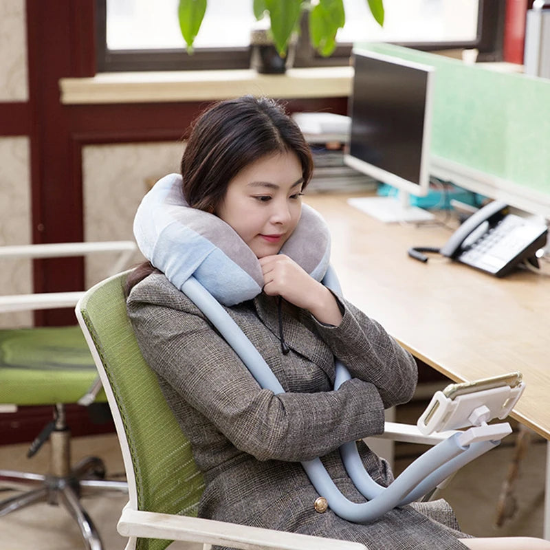 U-Shaped Memory Foam Phone Holder & Neck Pillow