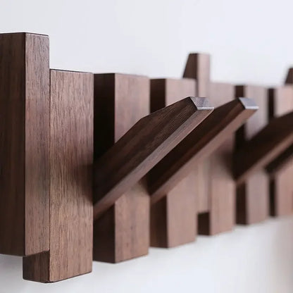 Wall Mounted Black Walnut Coat Rack