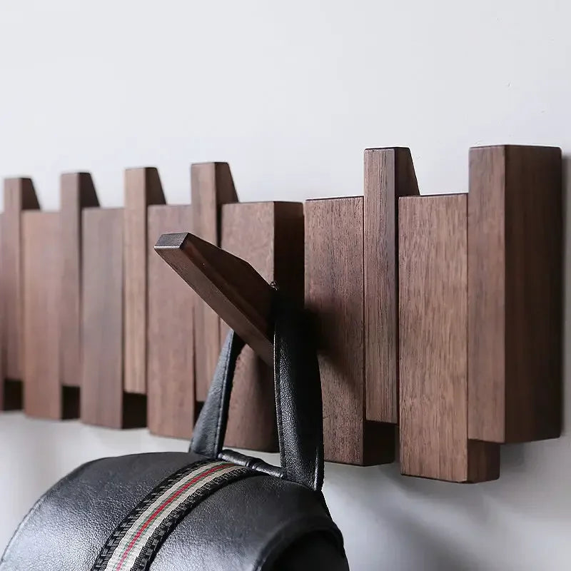 Wall Mounted Black Walnut Coat Rack