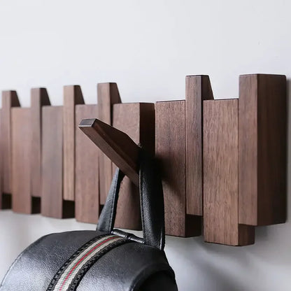 Wall Mounted Black Walnut Coat Rack