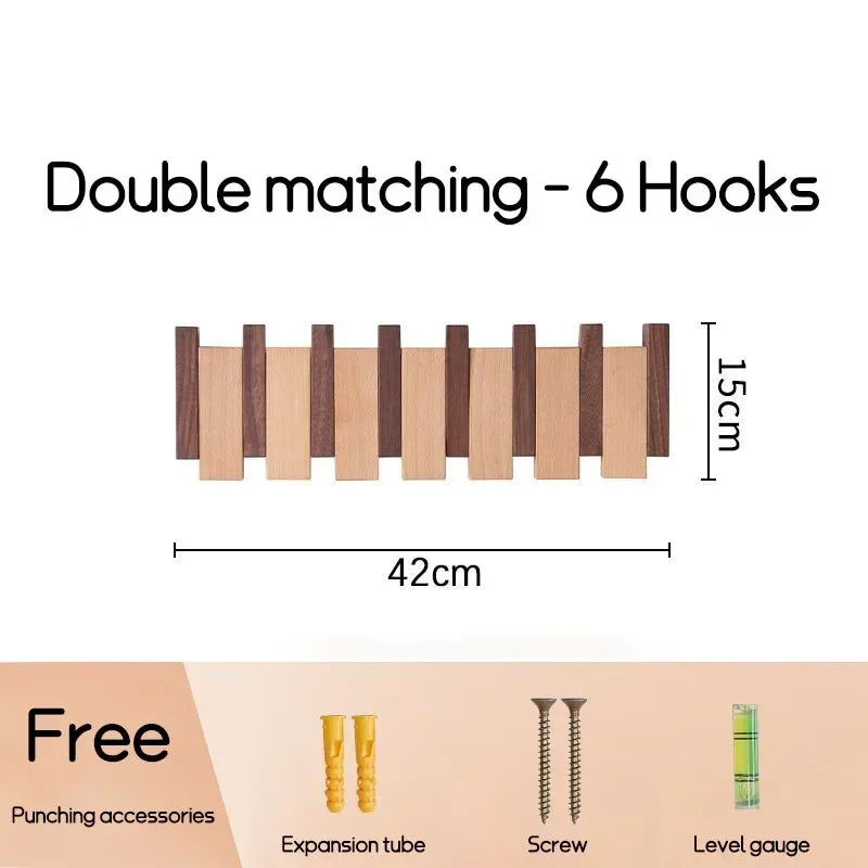 Wall Mounted Black Walnut Coat Rack