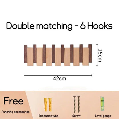 Wall Mounted Black Walnut Coat Rack