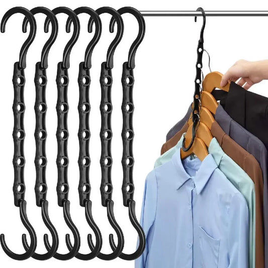 Multifunctional 5-Hole Folding Plastic Hanger – Space-Saving & Windproof