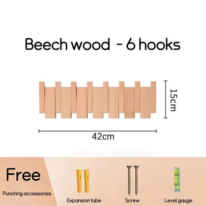 Wall Mounted Black Walnut Coat Rack