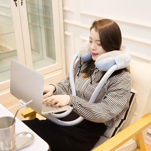 U-Shaped Memory Foam Phone Holder & Neck Pillow