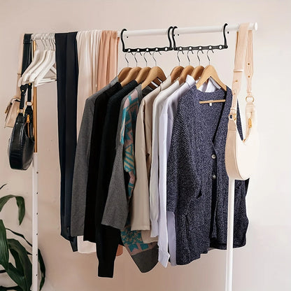 Multifunctional 5-Hole Folding Plastic Hanger – Space-Saving & Windproof