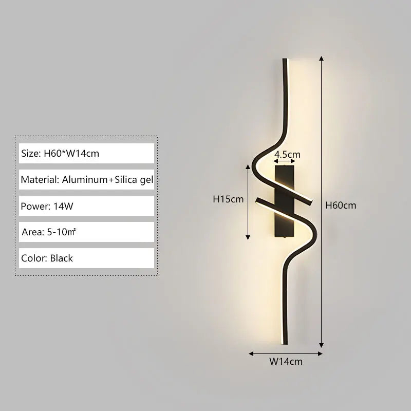 Modern Long Strip LED Wall Lamp