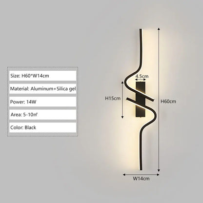 Modern Long Strip LED Wall Lamp