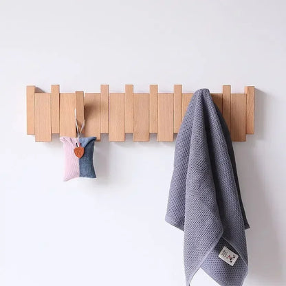 Wall Mounted Black Walnut Coat Rack