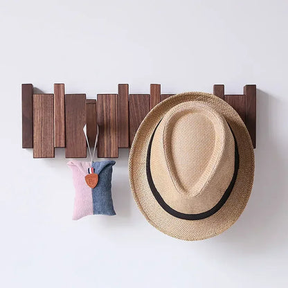 Wall Mounted Black Walnut Coat Rack