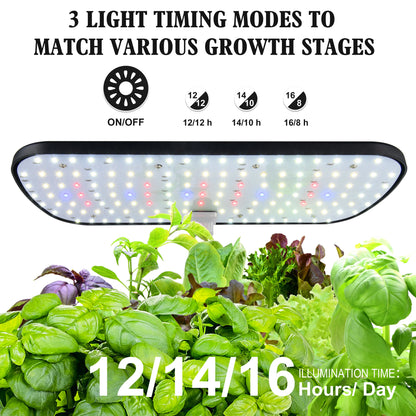 12-Pod Indoor Hydroponics Kit with LED Lights & Timer