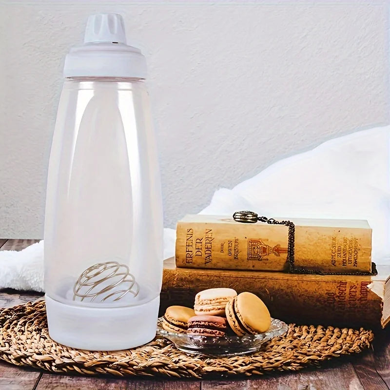 Handheld Pancake Batter Mixer Bottle with Blender Ball & Wire Whisk