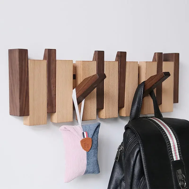 Wall Mounted Black Walnut Coat Rack