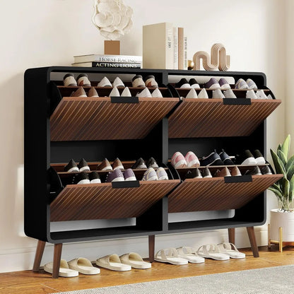 Fluted Large Shoe Cabinet