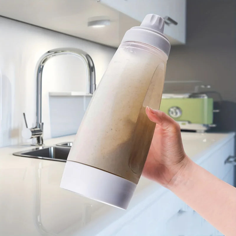 Handheld Pancake Batter Mixer Bottle with Blender Ball & Wire Whisk