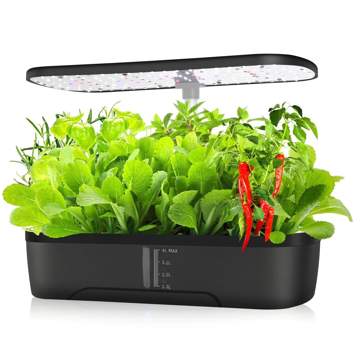 12-Pod Indoor Hydroponics Kit with LED Lights & Timer