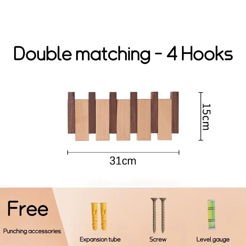 Wall Mounted Black Walnut Coat Rack