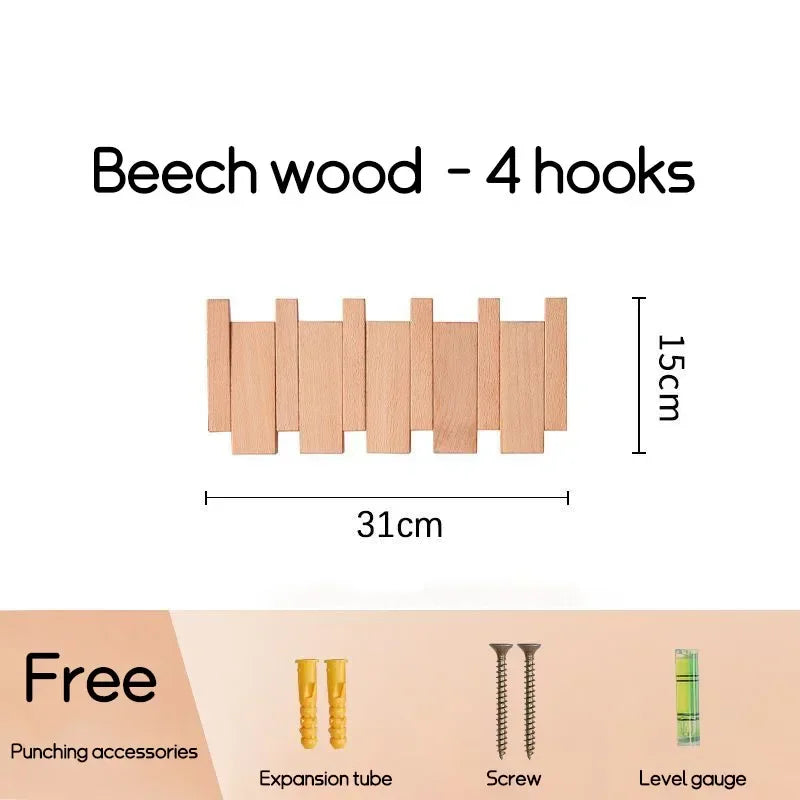 Wall Mounted Black Walnut Coat Rack