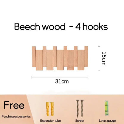 Wall Mounted Black Walnut Coat Rack