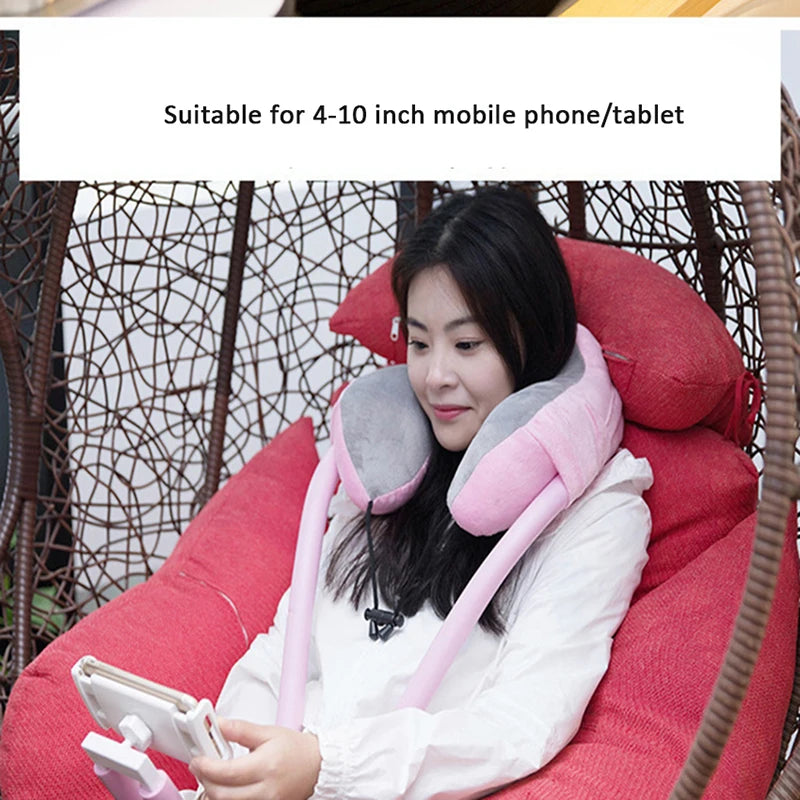 U-Shaped Memory Foam Phone Holder & Neck Pillow