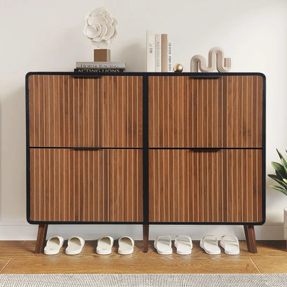 Fluted Large Shoe Cabinet