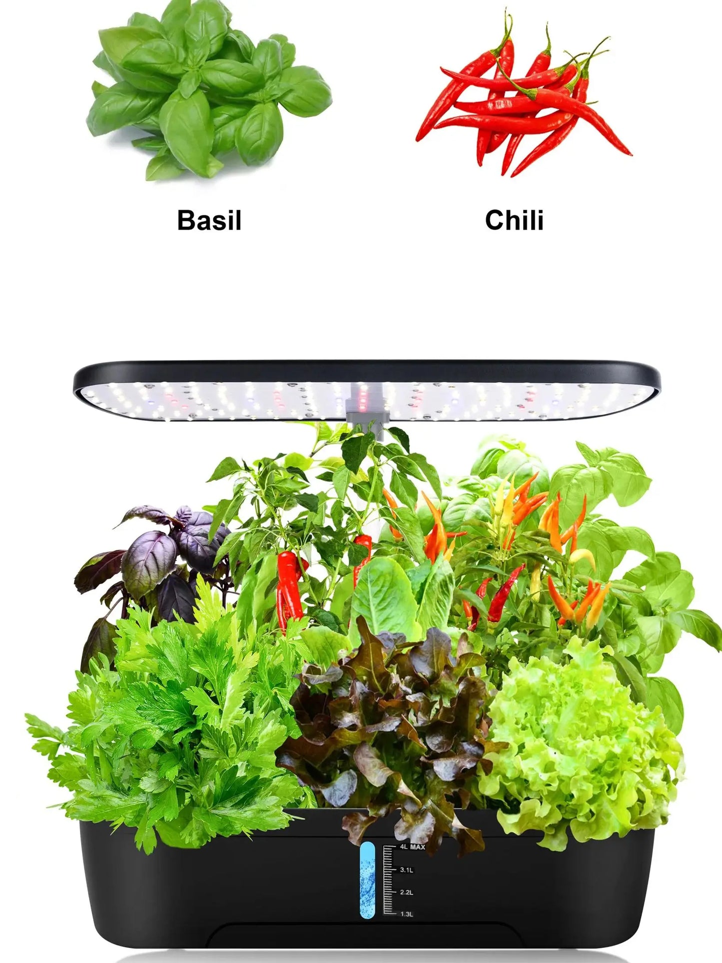 12-Pod Indoor Hydroponics Kit with LED Lights & Timer