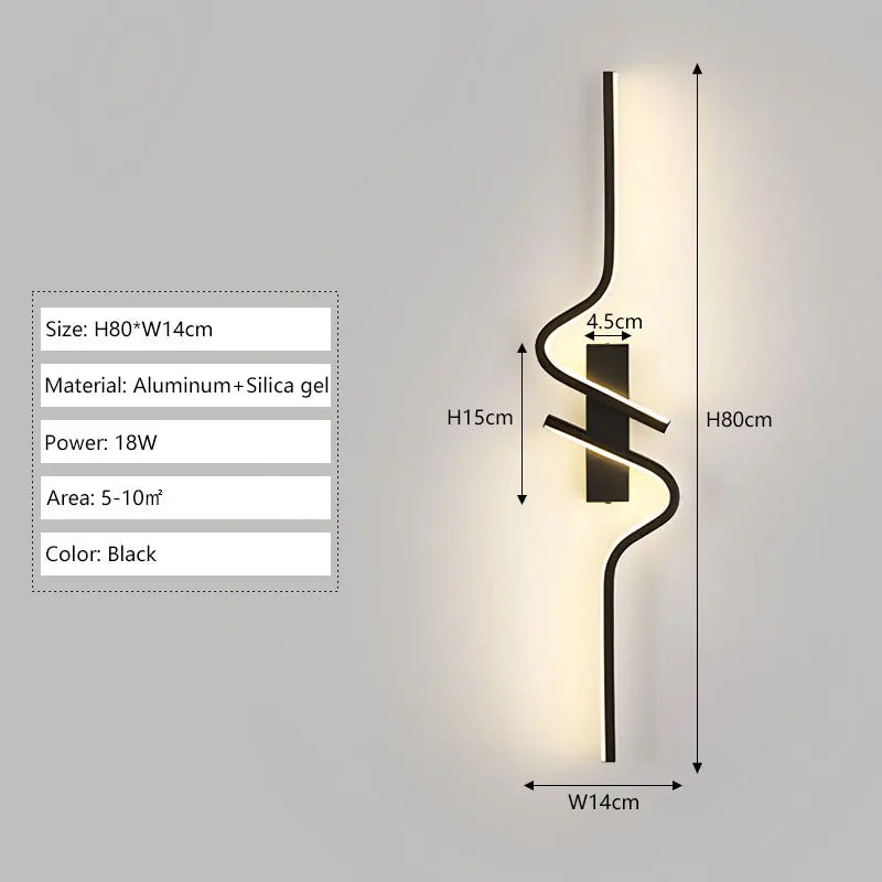Modern Long Strip LED Wall Lamp