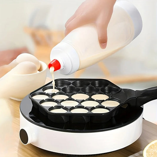 Handheld Pancake Batter Mixer Bottle with Blender Ball & Wire Whisk