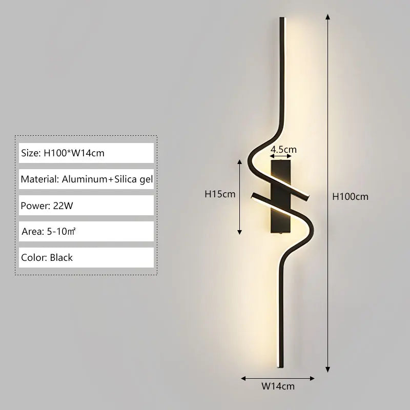 Modern Long Strip LED Wall Lamp