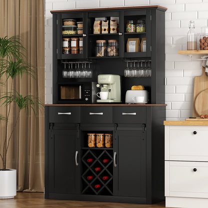 72" Kitchen Pantry & Bar Cabinet