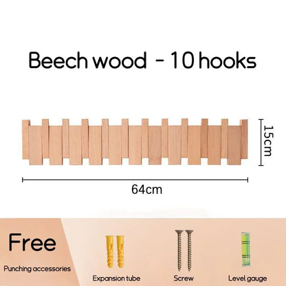 Wall Mounted Black Walnut Coat Rack