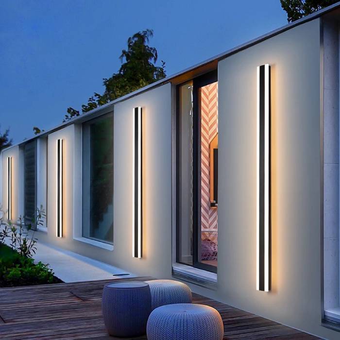 Modern Waterproof Outdoor Long Strip LED Wall Lamp